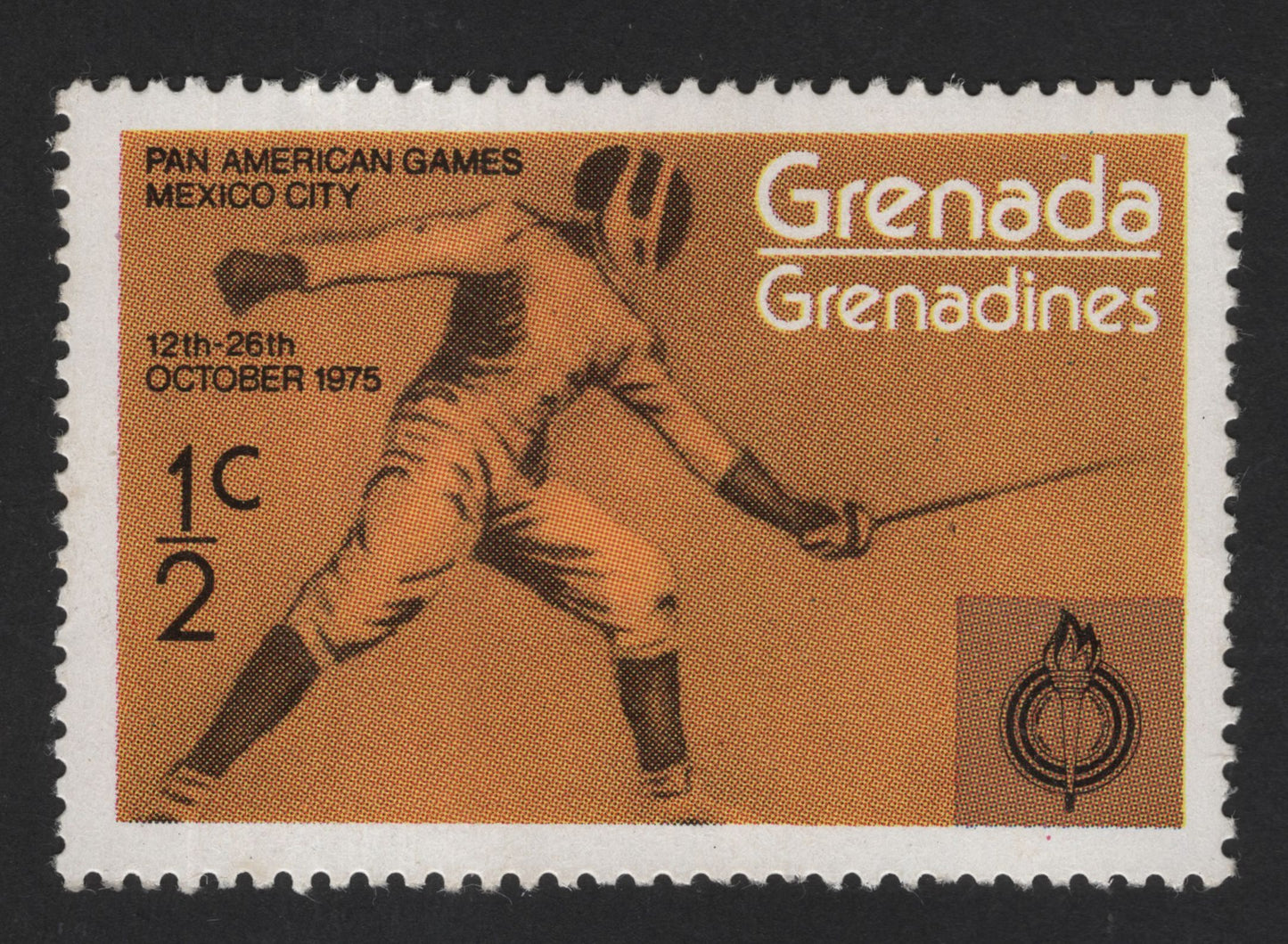 SCG13154 - Grenada Grenadines ½c Pan American Games Mexico City 1975 – Baseball