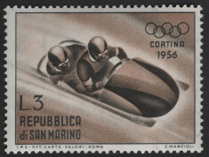 SCG13261 - San Marino 1956 Cortina Winter Olympics Sports Stamp Set