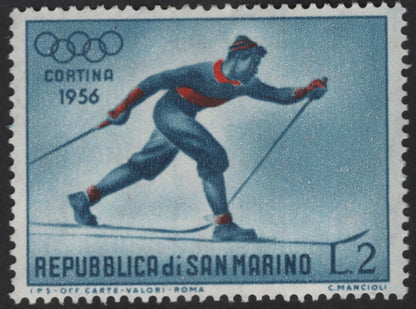 SCG13261 - San Marino 1956 Cortina Winter Olympics Sports Stamp Set