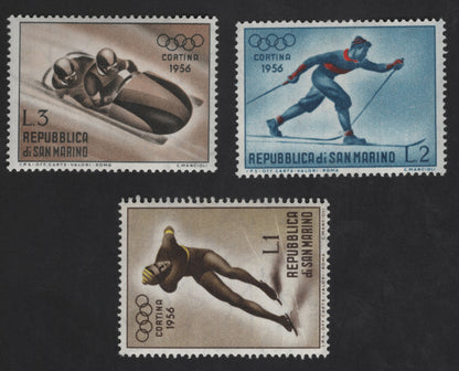 SCG13261 - San Marino 1956 Cortina Winter Olympics Sports Stamp Set