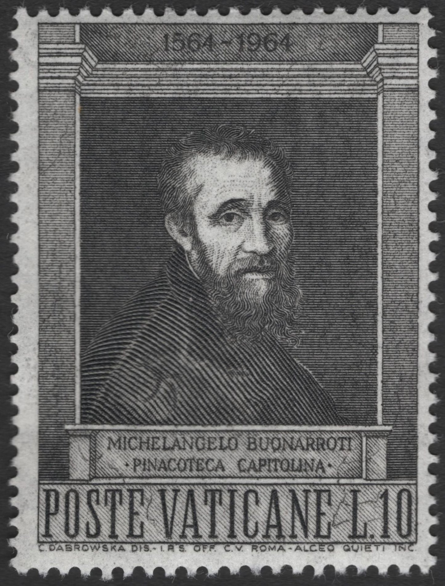 SCG11925 - Vatican City 1964 Michelangelo 400th Death Anniversary Stamps