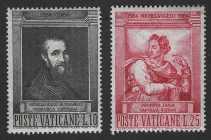 SCG11925 - Vatican City 1964 Michelangelo 400th Death Anniversary Stamps