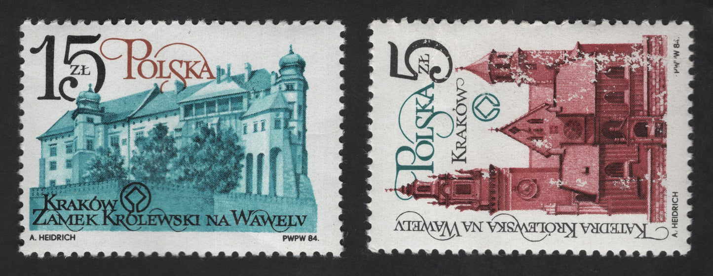 SCG13259 - Poland 1984 – Wawel Royal Castle & Cathedral, Kraków Architectural Heritage Stamps