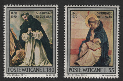 SCG11921 - Vatican City 1970 St. Dominic of Guzman 800th Birth Anniversary – Artistic Pair