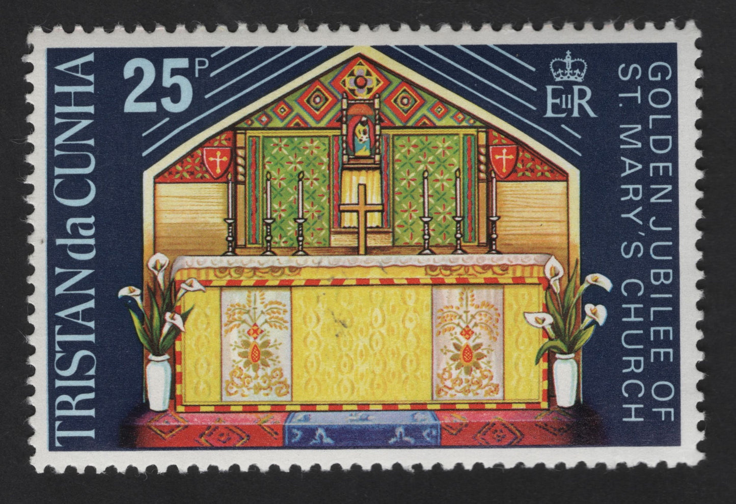 SCG13220 - Tristan da Cunha 25p – Golden Jubilee of St. Mary’s Church Stamp