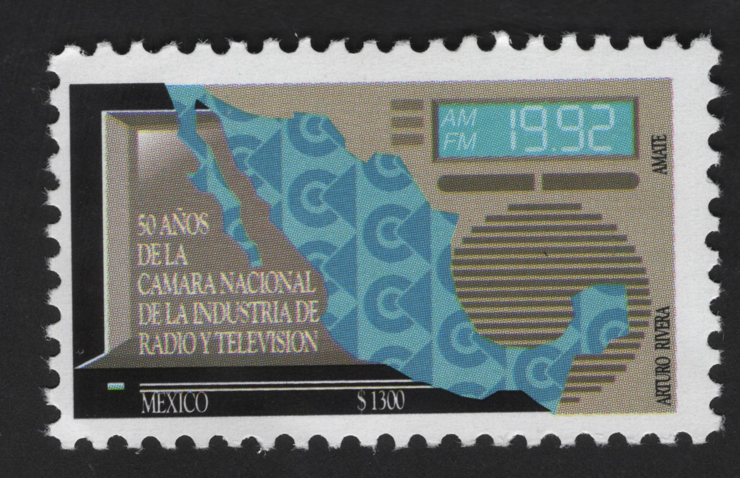 SCG13226 - Mexico $1300 Stamp – 50 Years of the National Chamber of the Radio and Television Industry
