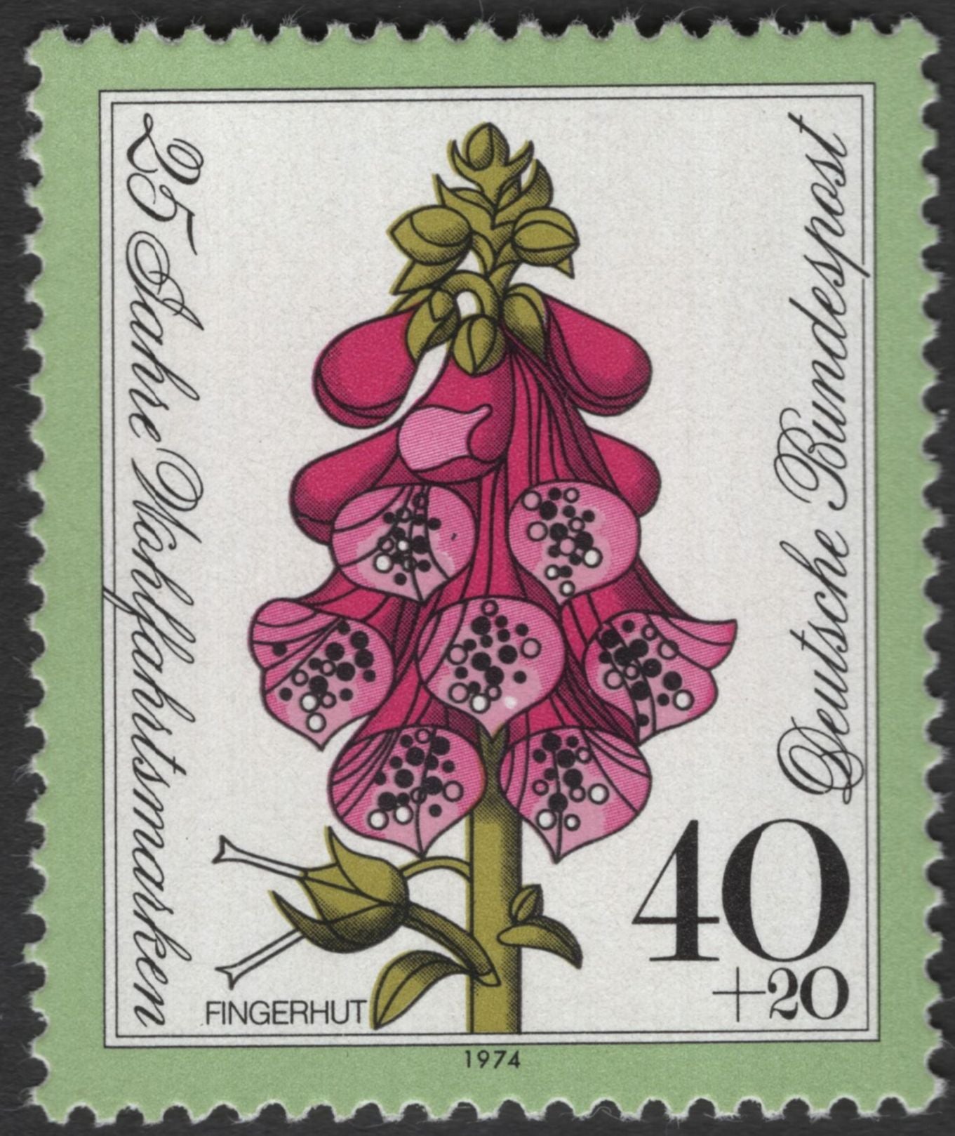 SCG11910 - 1974 German Welfare (Wohlfahrtsmarken) Flowers Semi-Postal Set