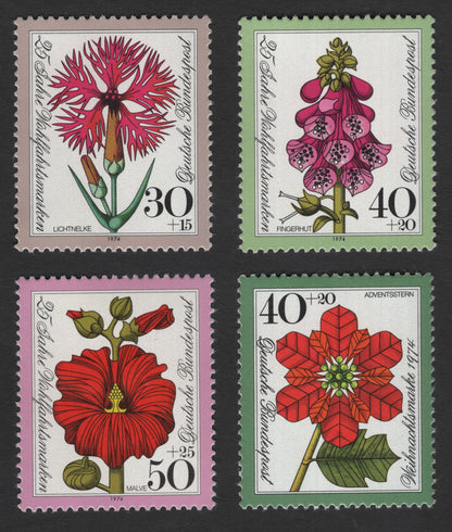 SCG11910 - 1974 German Welfare (Wohlfahrtsmarken) Flowers Semi-Postal Set