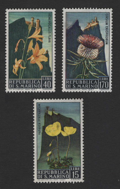 SCG11820 - 1967 Alpine Flora of San Marino – Complete Set of 3