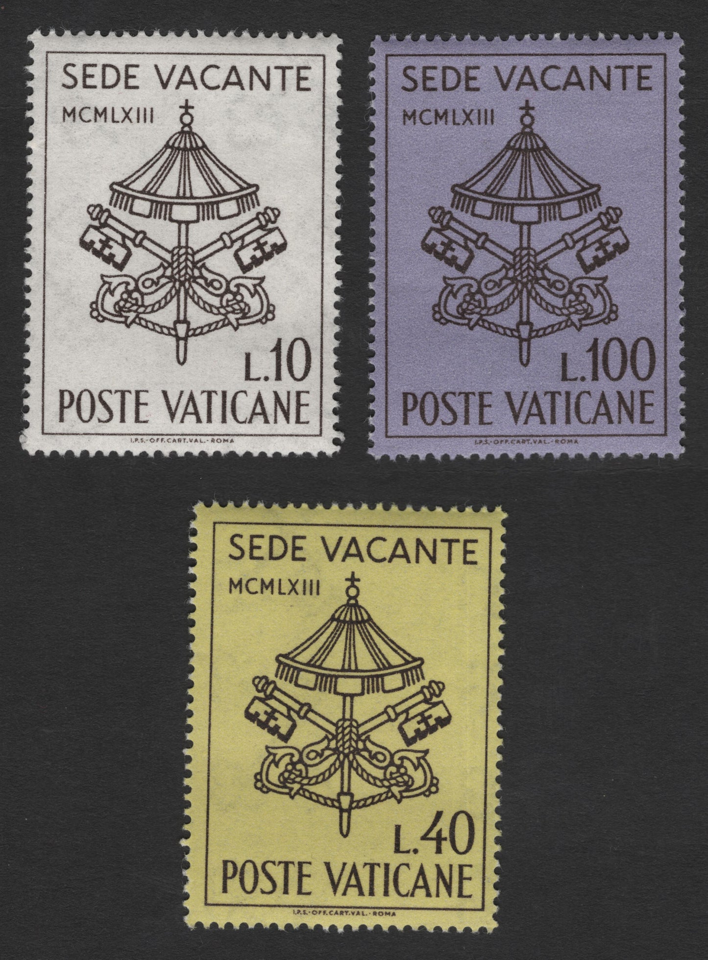 SCG11823 - Vatican City 1963 “Sede Vacante” Interregnum Definitive Set (Italy/Vatican)