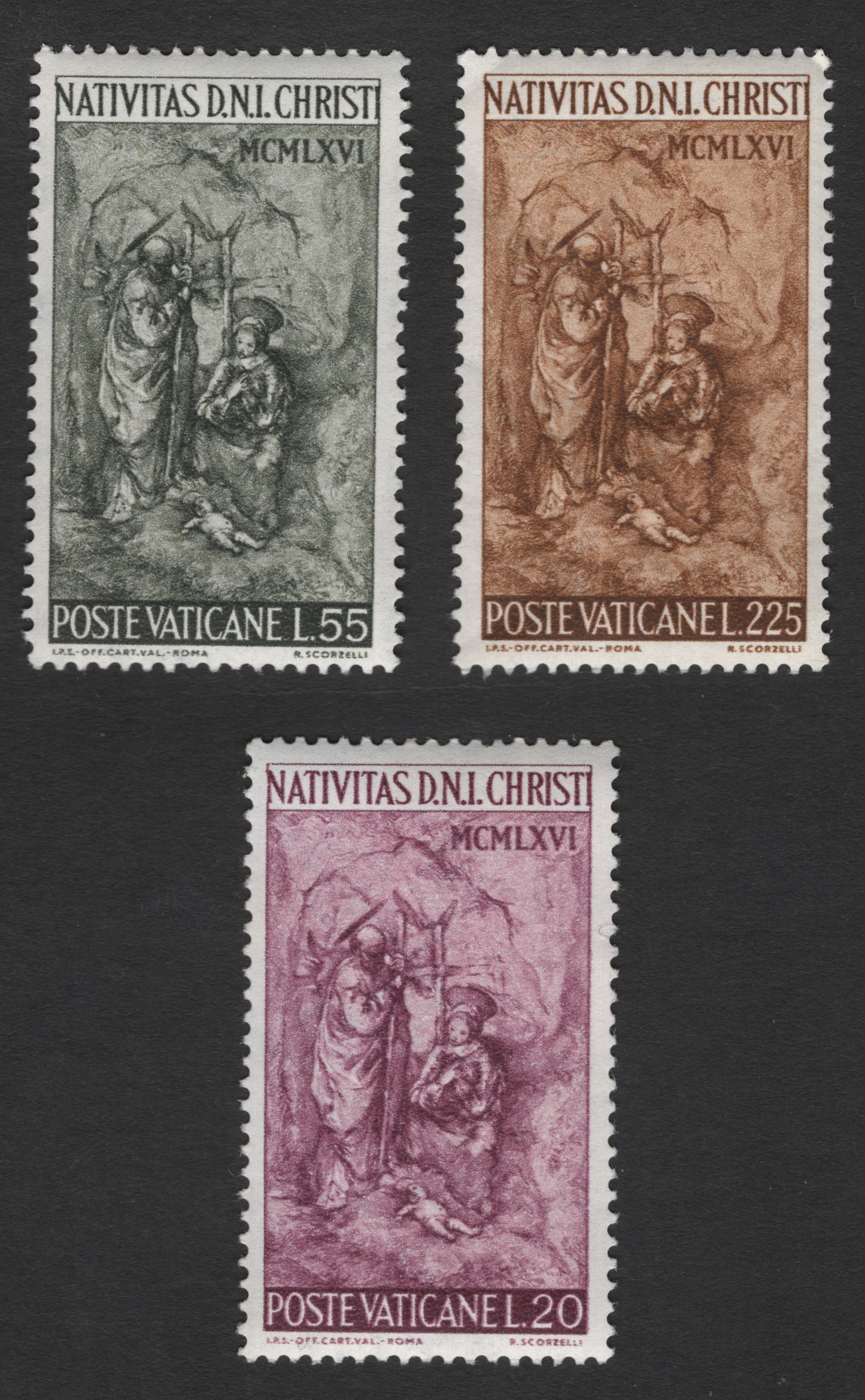 SCG11824 - Vatican City 1966 “Nativity of Christ” Christmas Stamp Set