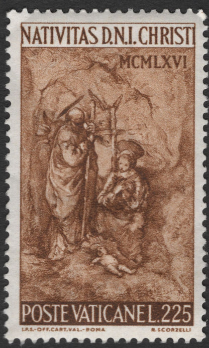 SCG11824 - Vatican City 1966 “Nativity of Christ” Christmas Stamp Set