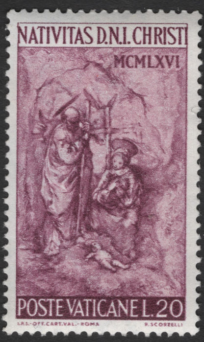 SCG11824 - Vatican City 1966 “Nativity of Christ” Christmas Stamp Set
