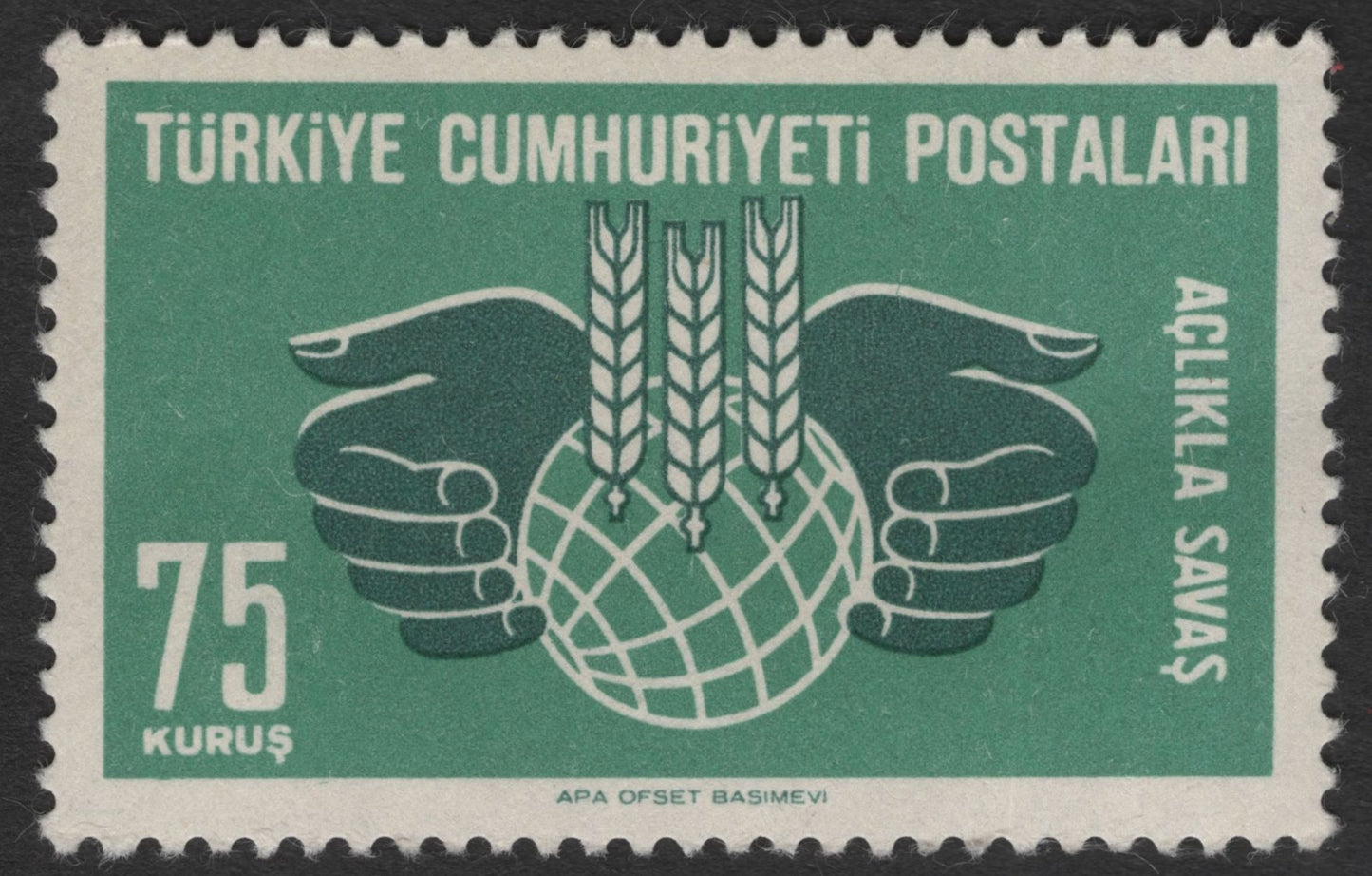 SCG11827 - Turkey “Fight Against Hunger” Charity Set – Agriculture & Humanitarian Theme (30k, 40k, 75k)