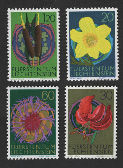 SCG11828 - Liechtenstein 1969 Wild Flowers Definitive Set (4 Values)