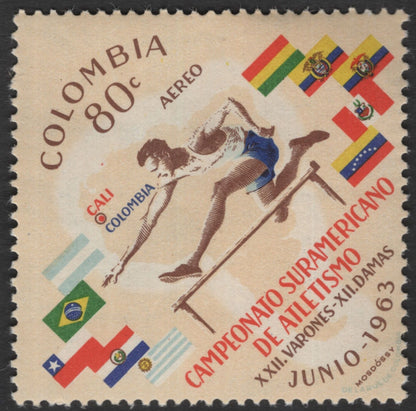 SCG11983 - Colombia 1963 South American Athletics Championship Airmail Set (20c & 80c)