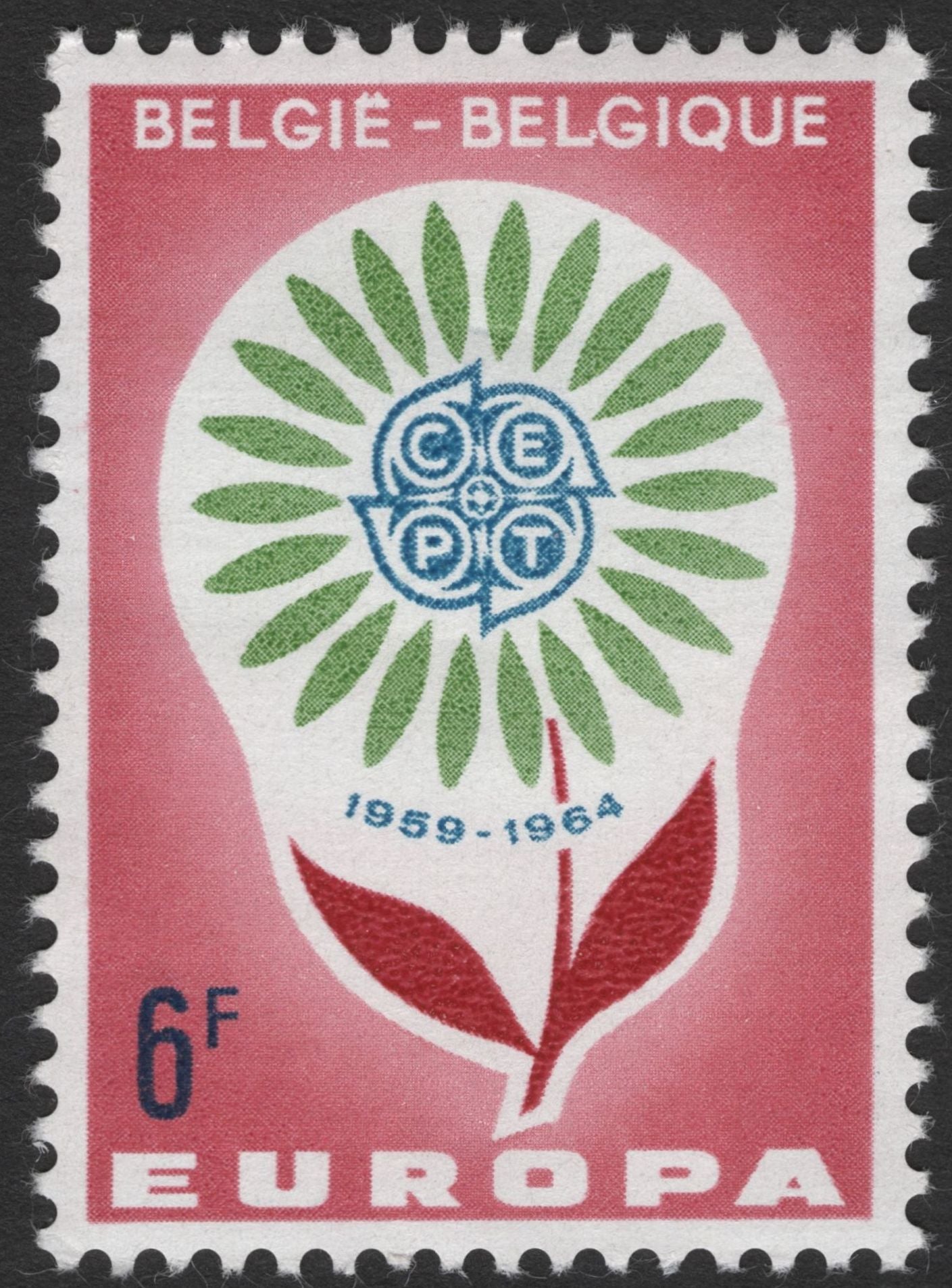 SCG11990 - Belgium 1959–1964 CEPT Europa Flower Emblem Stamps (Set of 2)