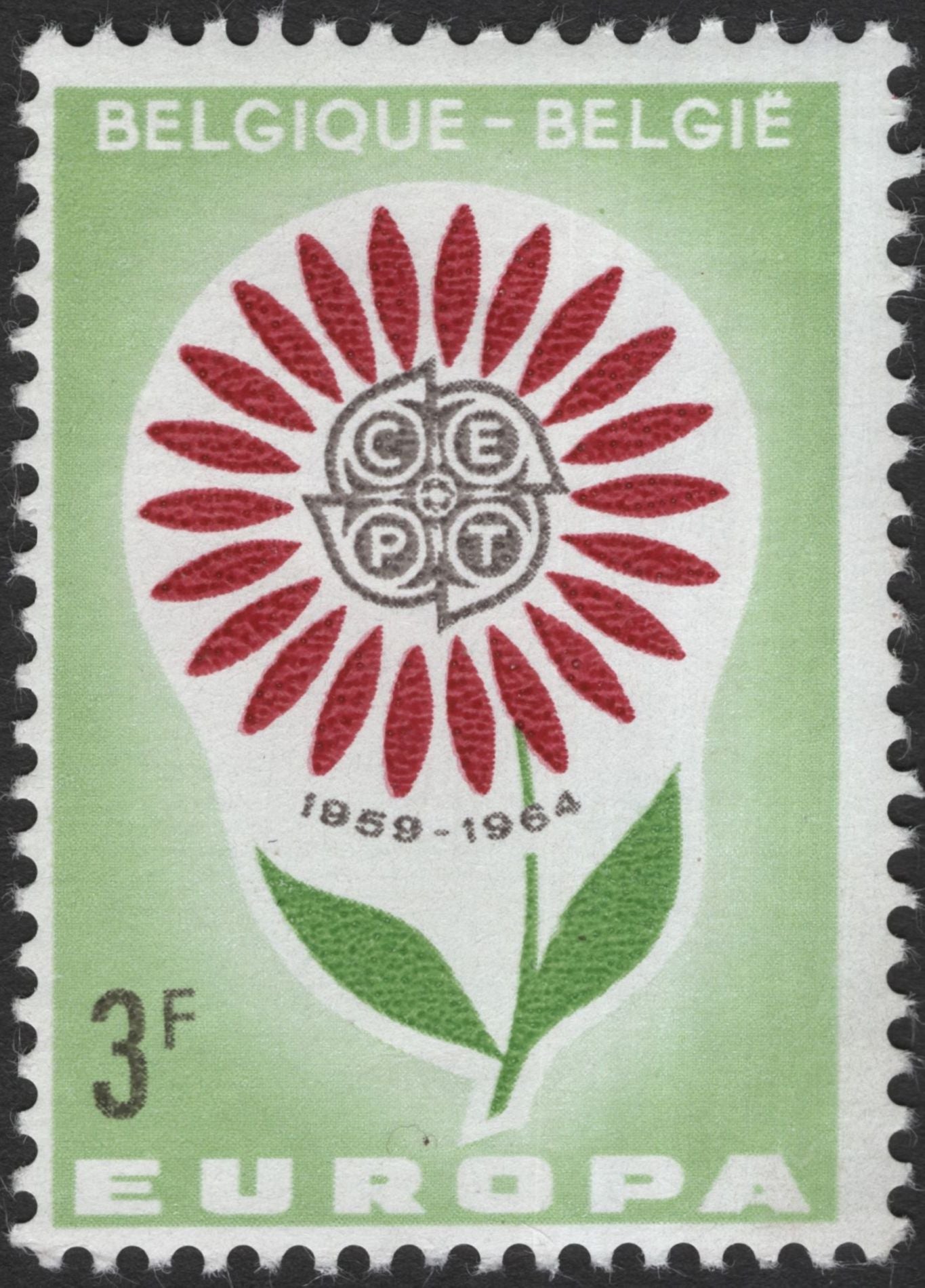SCG11990 - Belgium 1959–1964 CEPT Europa Flower Emblem Stamps (Set of 2)