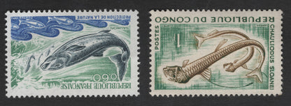 SCG11985 - Republic of Congo 1972 Marine Fish Series – Salmon & Sloane’s Viperfish Pair