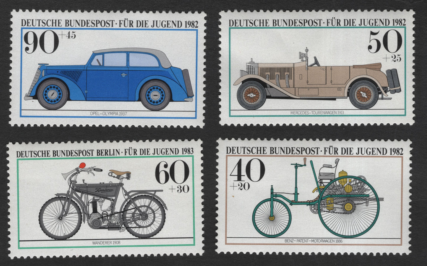 SCG11969 - Germany “For the Youth” Historic Transport Semi-Postal Set (1982–1983)