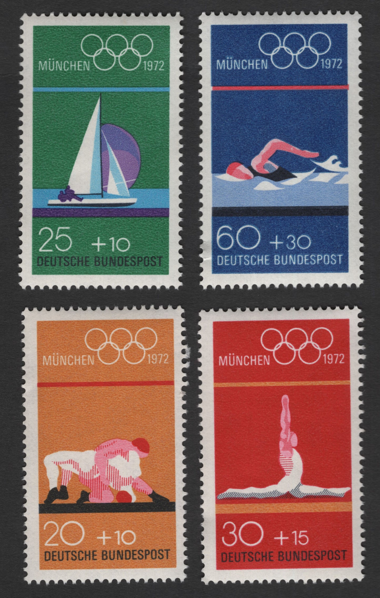 SCG11972 - West Germany 1972 Munich Olympics Semi-Postal Sports Set