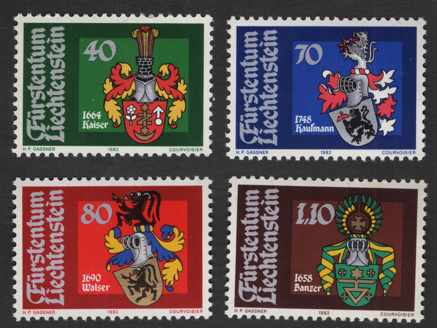 SCG11970 - Liechtenstein 1982 Historic Family Coats of Arms (Complete Set)