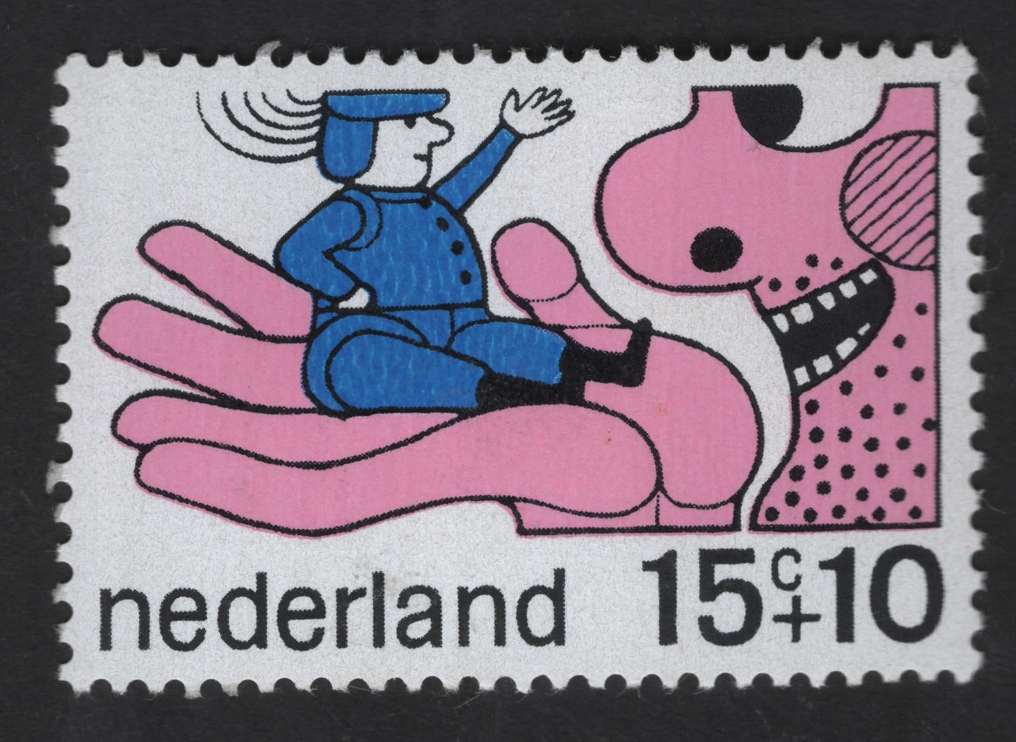 SCG13760 - Netherlands Kinderzegel 15c + 10c – Abstract Child & Care Illustration