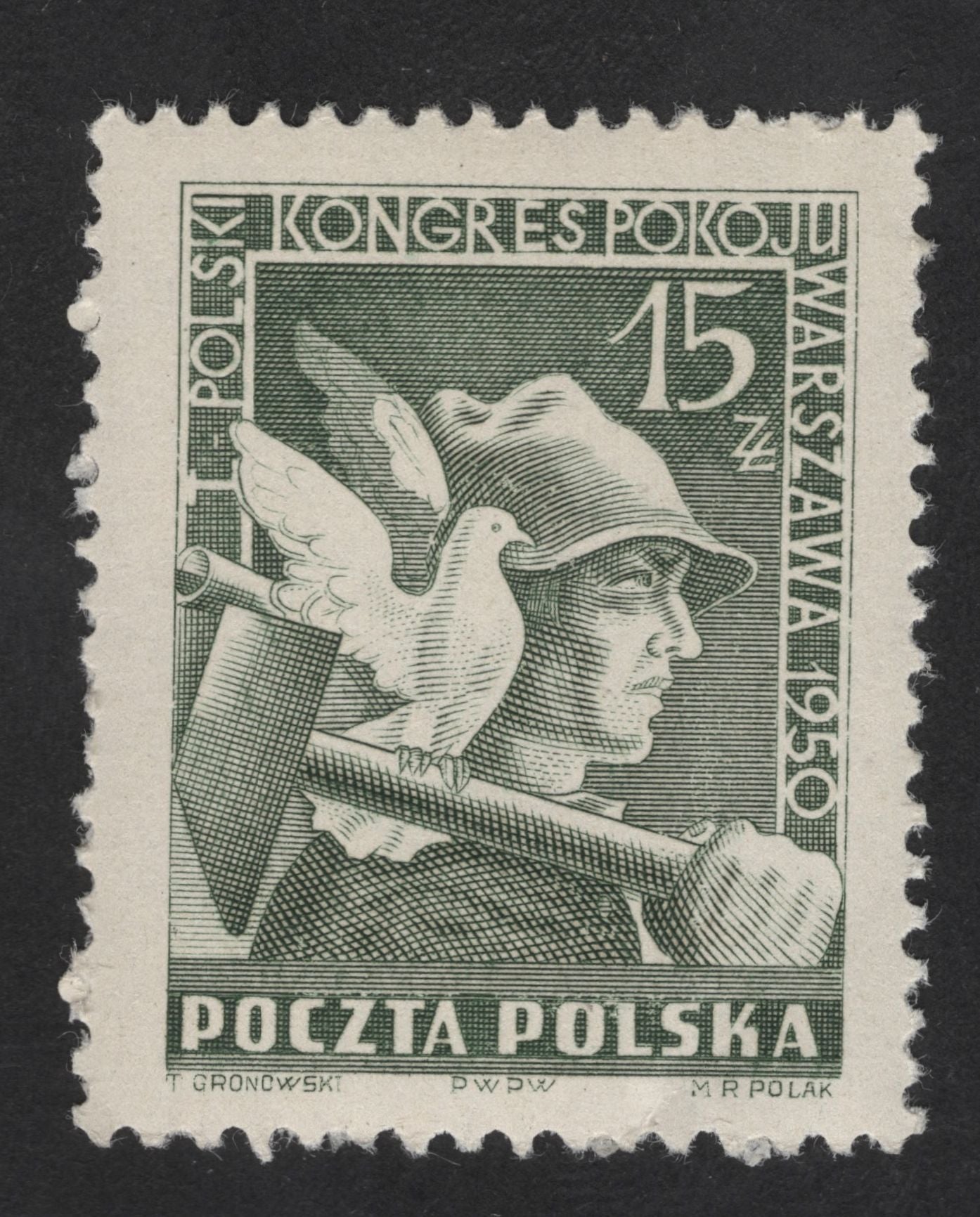 SCG13778 - Poland 1950 – Peace Congress (Kongres Pokoju) Stamp, 15 zł