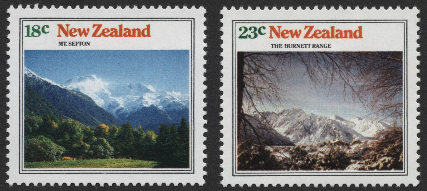 SCG467 - New Zealand Mountain Landscapes Stamp Set – Mt Sefton & Burnett Range