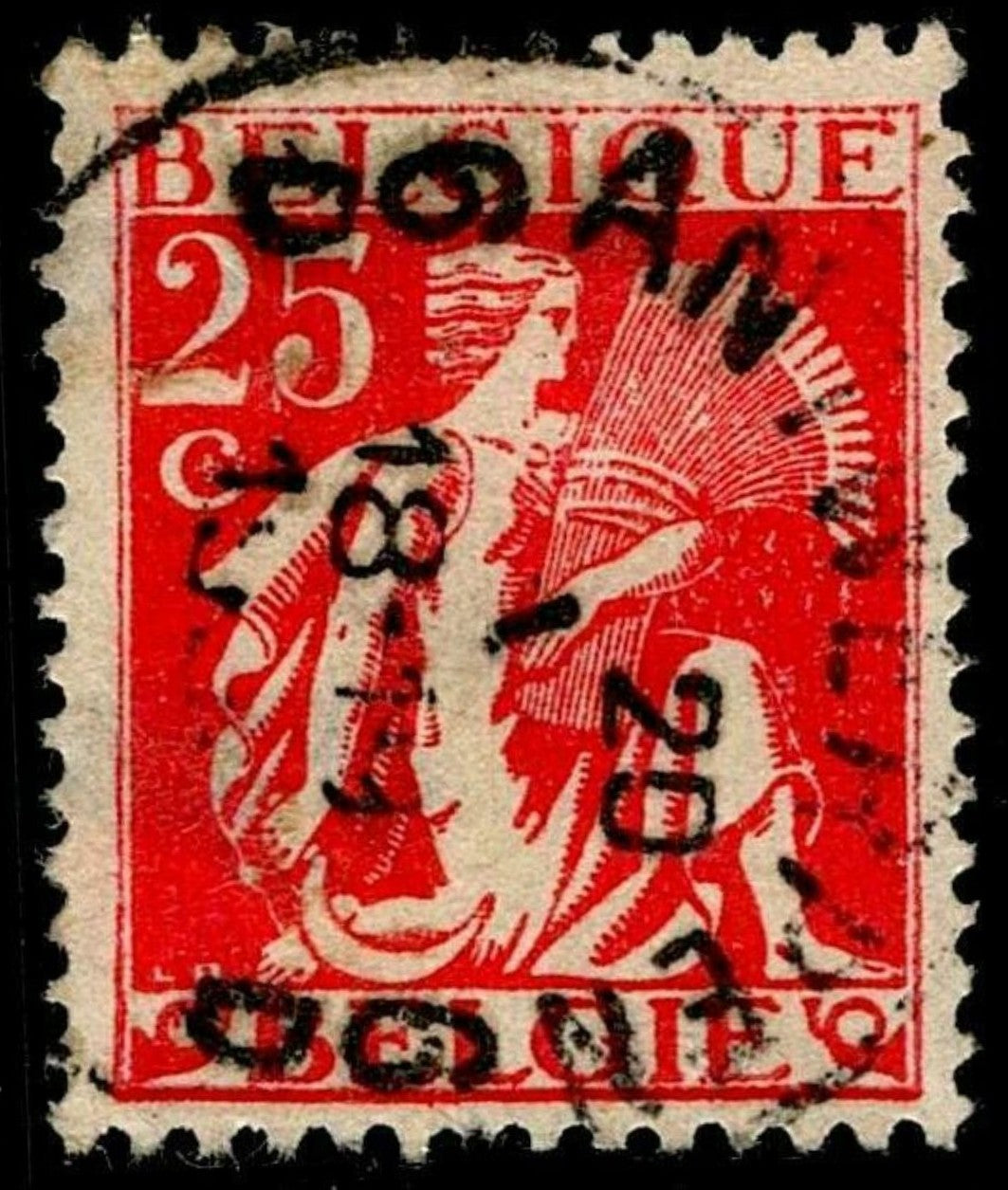 SCG1594 - Belgium 1915 Red Cross Sower – 25c Carmine (Used)