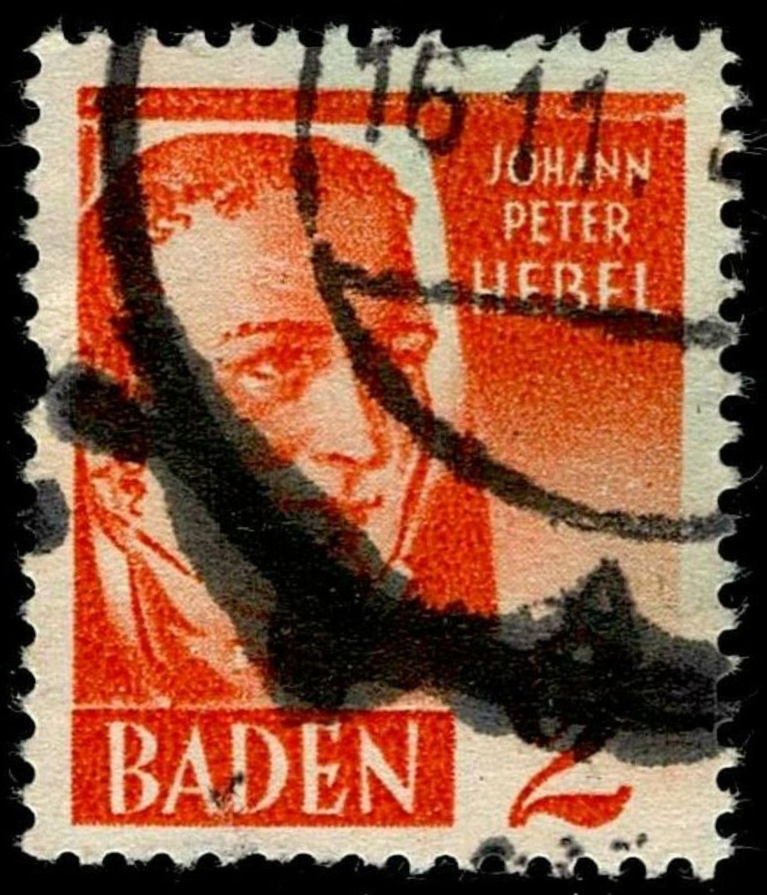 SCG1598 - Baden (French Zone) 1949 – 2 Pf Johann Peter Hebel (Used)