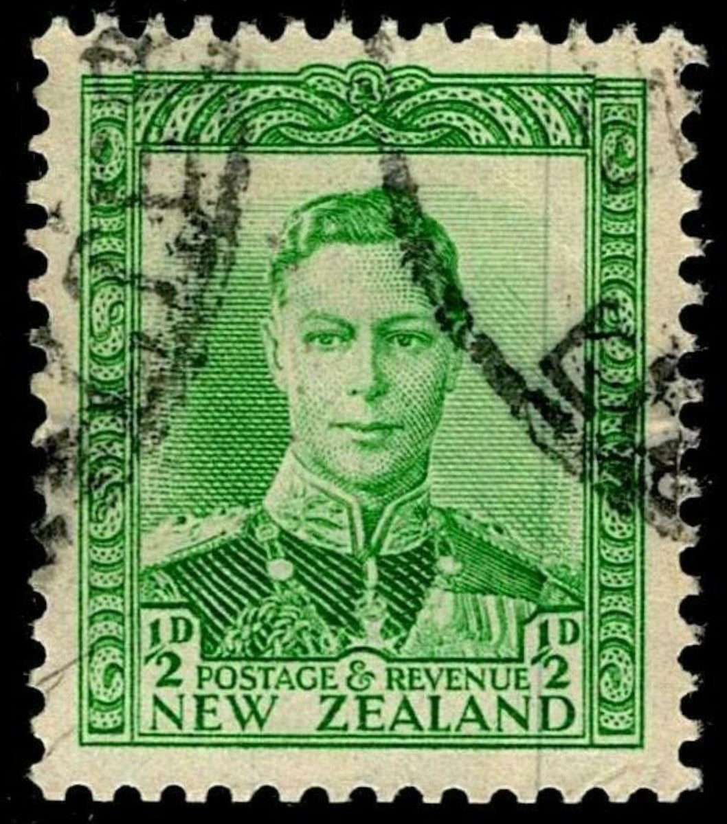 SCG1609 - New Zealand 1938 – ½d Green King George VI Definitive (Used)