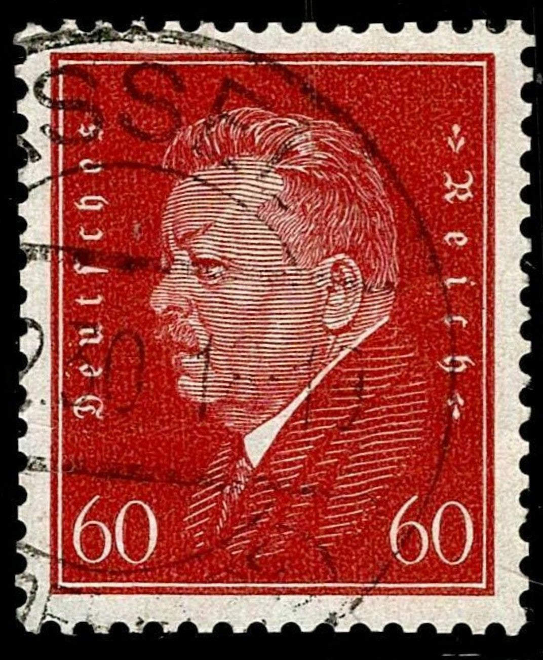SCG1578 - Germany 1933 Paul von Hindenburg 60 Pf Red (Used)