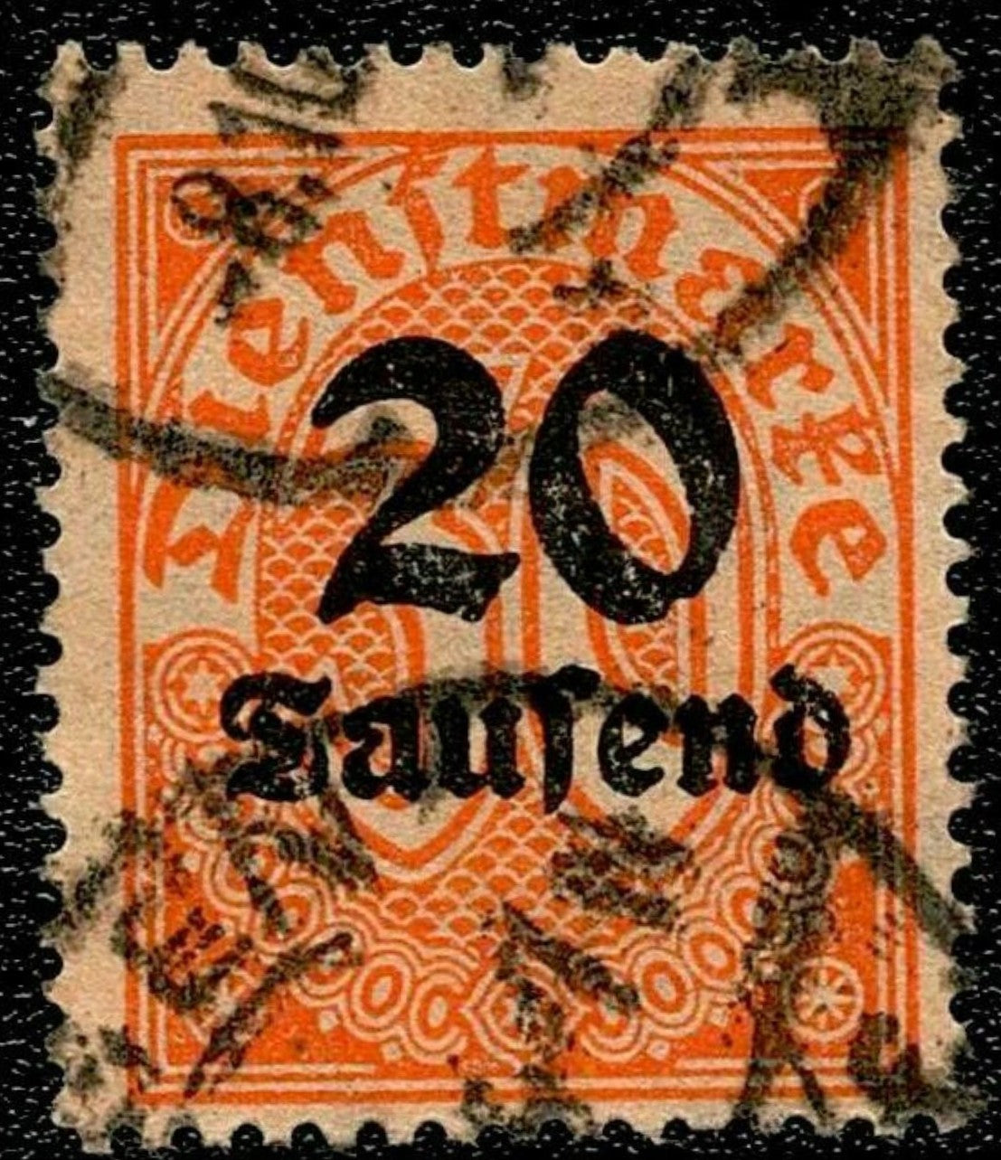 SCG1627 - Germany – 1923 Inflation Overprint "20 Tausend" on Dienstmarke (Used)