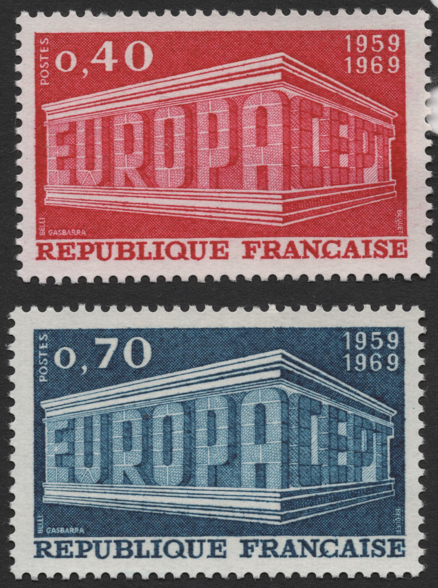 SCG457 - 1969 France Europa CEPT 10th Anniversary Stamps