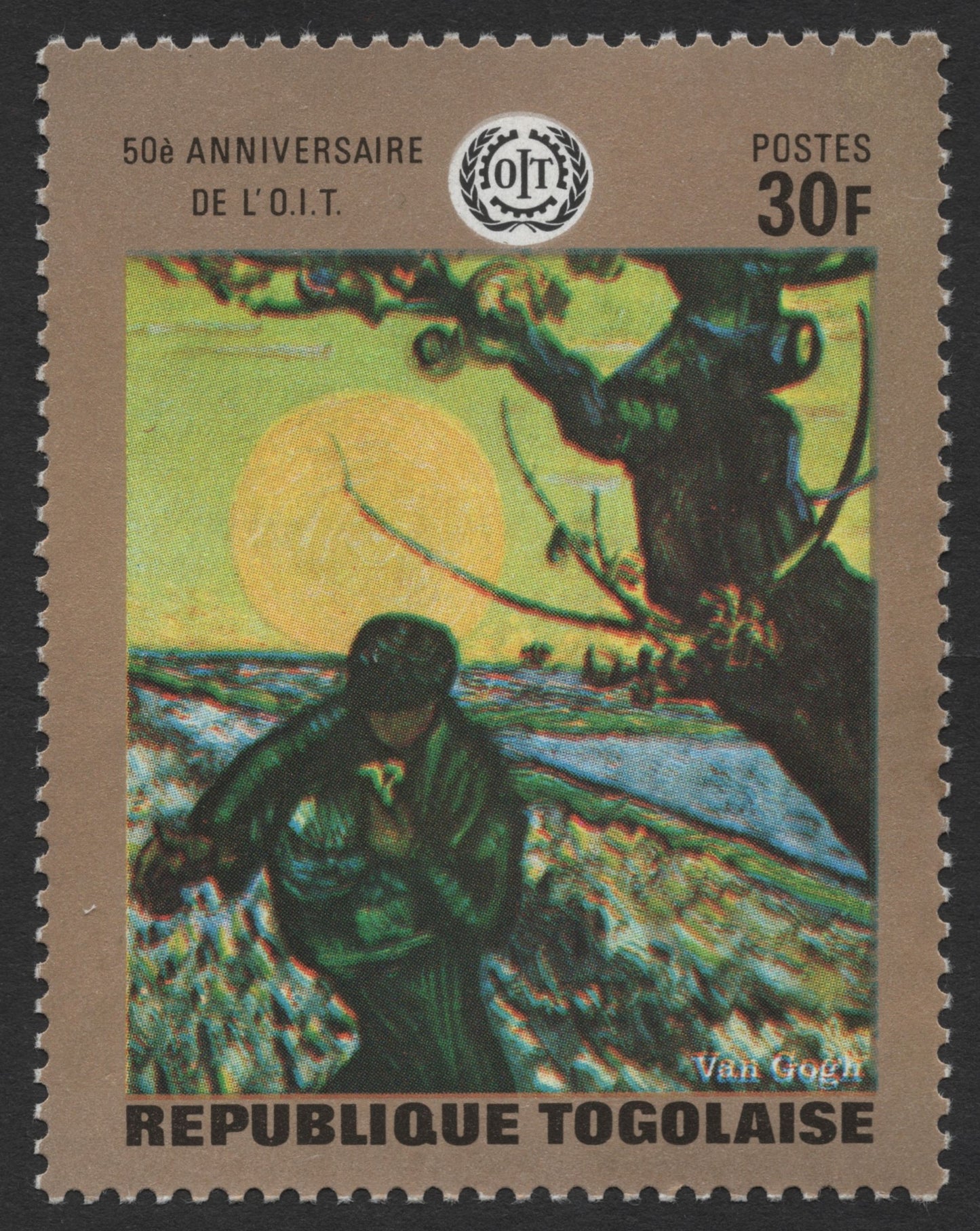 SCG478 - Togo 50th Anniversary of ILO Stamp Set – Rivera & Van Gogh Art