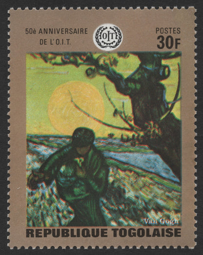 SCG478 - Togo 50th Anniversary of ILO Stamp Set – Rivera & Van Gogh Art