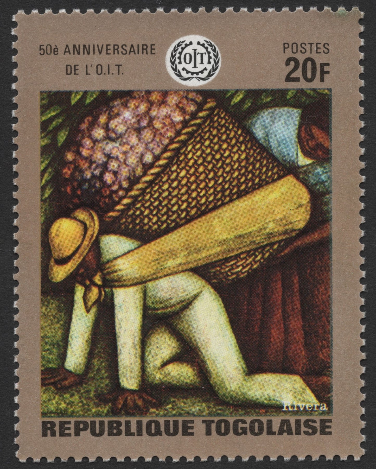 SCG478 - Togo 50th Anniversary of ILO Stamp Set – Rivera & Van Gogh Art