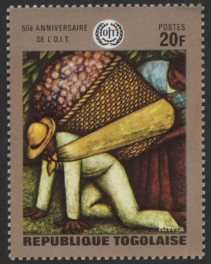 SCG478 - Togo 50th Anniversary of ILO Stamp Set – Rivera & Van Gogh Art