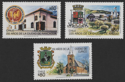 SCG484 - Chile 1993 Stamps – Historic City Anniversaries Set