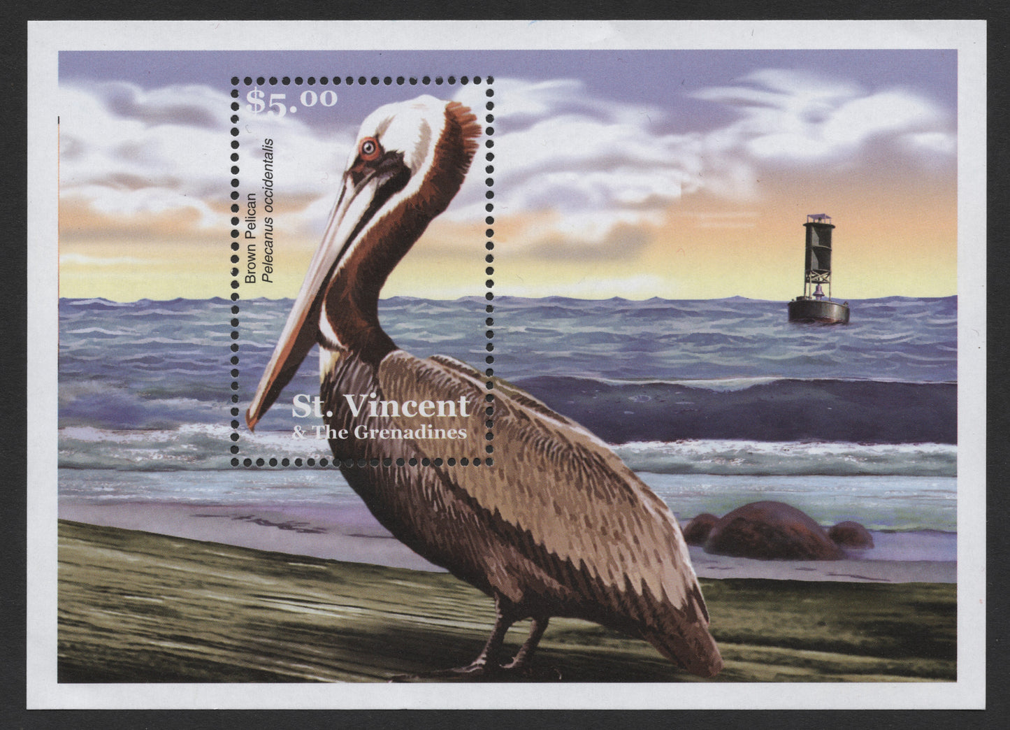 SCG544 - St. Vincent & The Grenadines Miniature Sheet – Brown Pelican