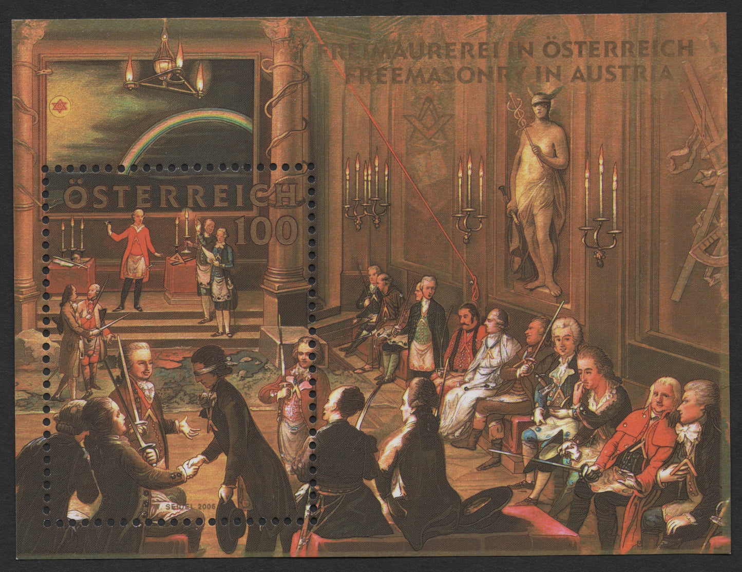 SCG450 - Austria 2006 - Freemasonry in Austria Miniature Sheet (100 Eurocent)