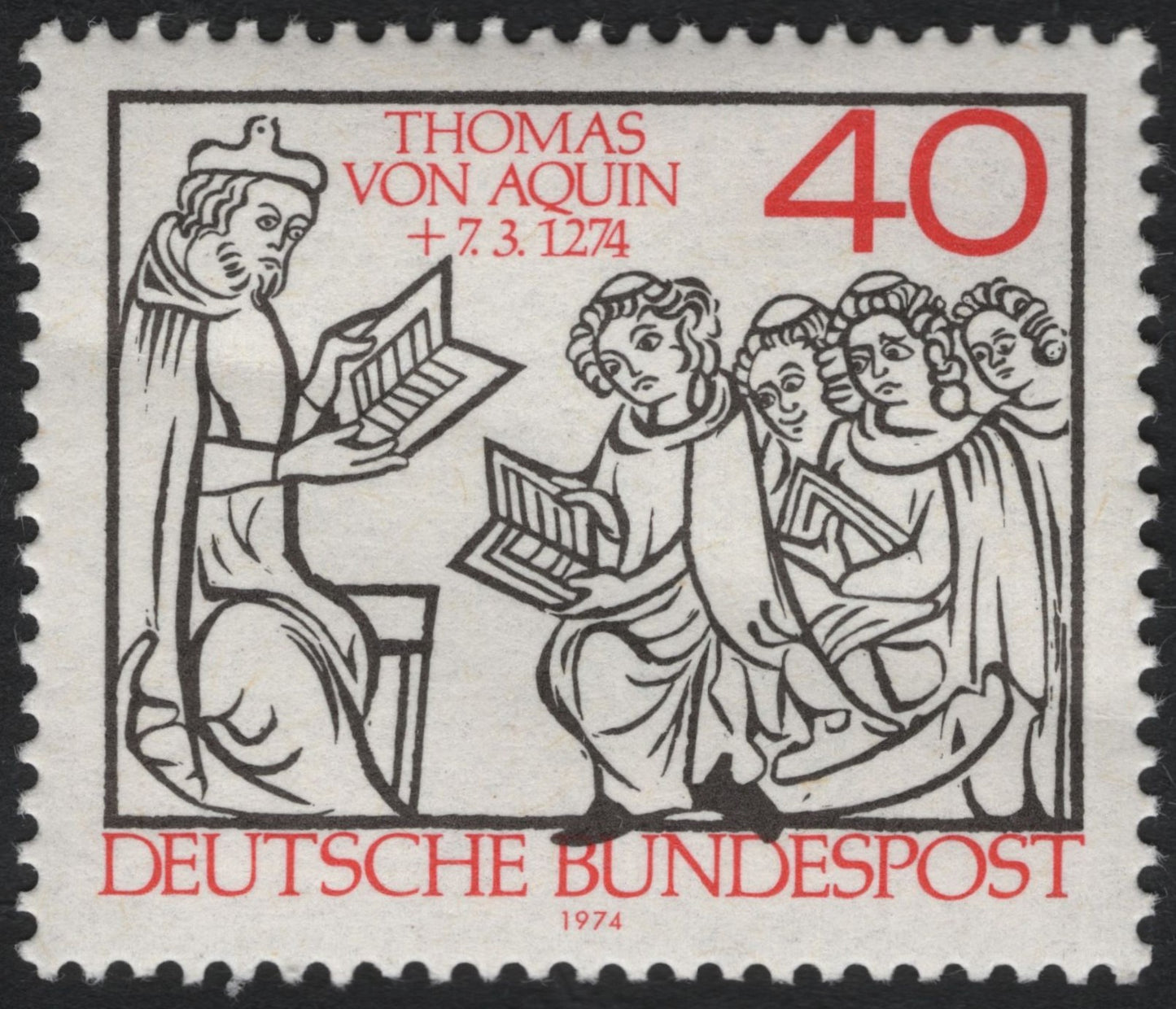 SCG9848 - 🇩🇪 Germany 1974 – Thomas Aquinas 40 Pf Commemorative