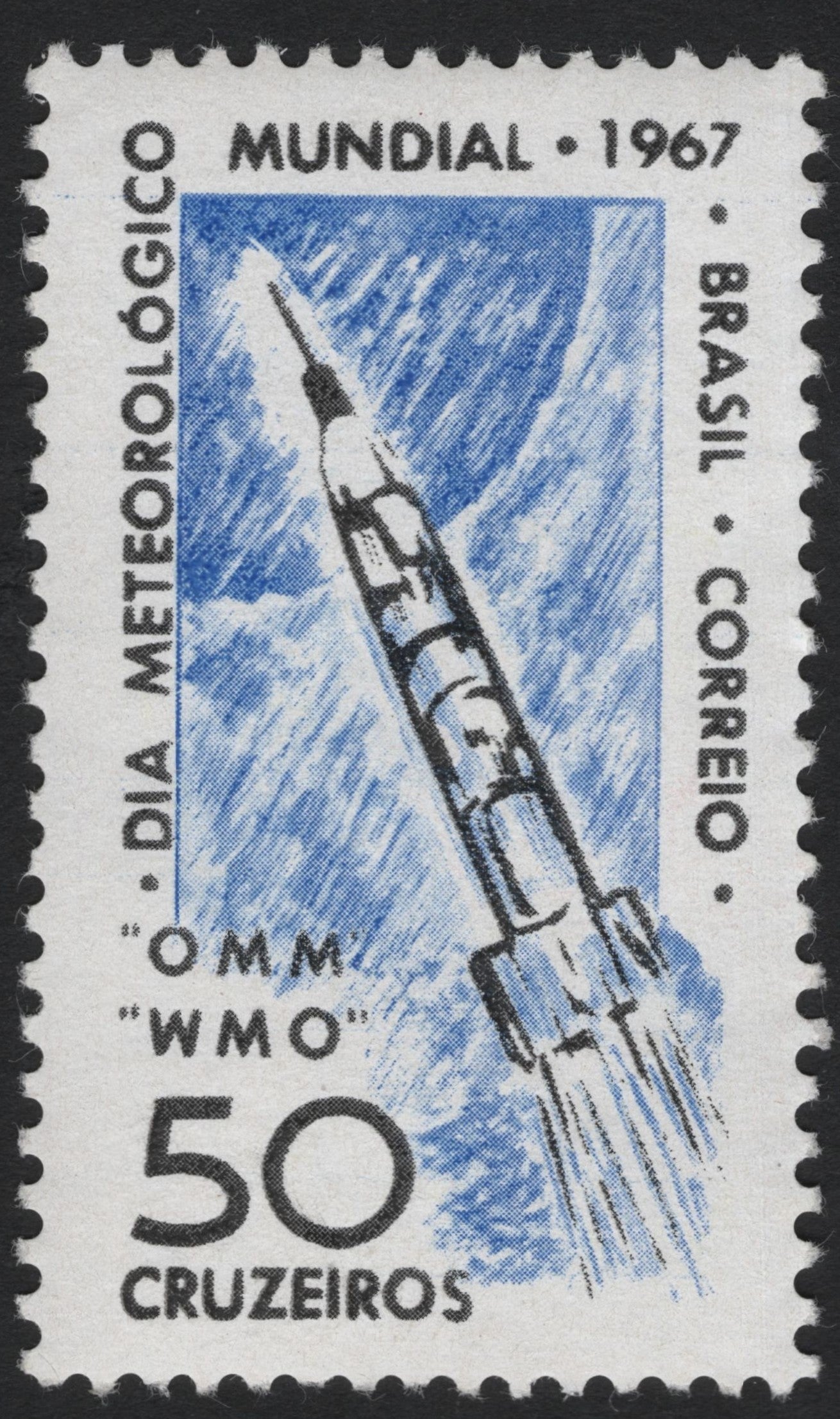 SCG9836 - 🇧🇷 Brazil – 1967 “World Meteorological Day” – 50 Cruzeiros