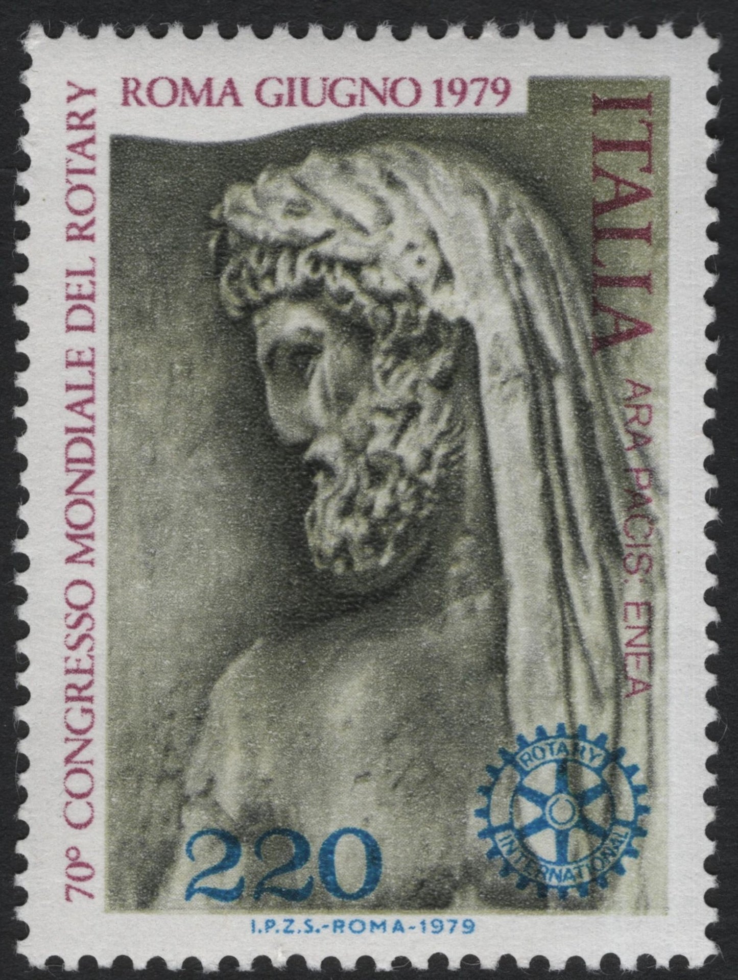 SCG9845 - Italy 1979 – 70th Rotary International Congress, Rome – 220 Lire “Araxes Enea Relief”