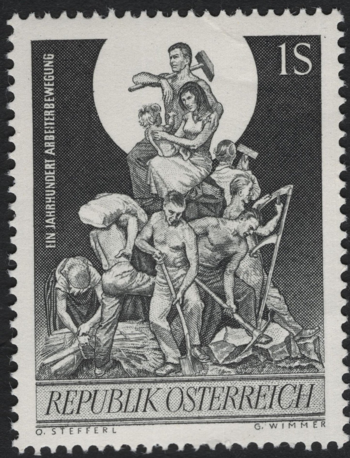 SCG9829 - Austria 1969 – 1 Schilling “Ein Jahrhundert Arbeiterbewegung” 1S – Centenary of the Workers’ Movement