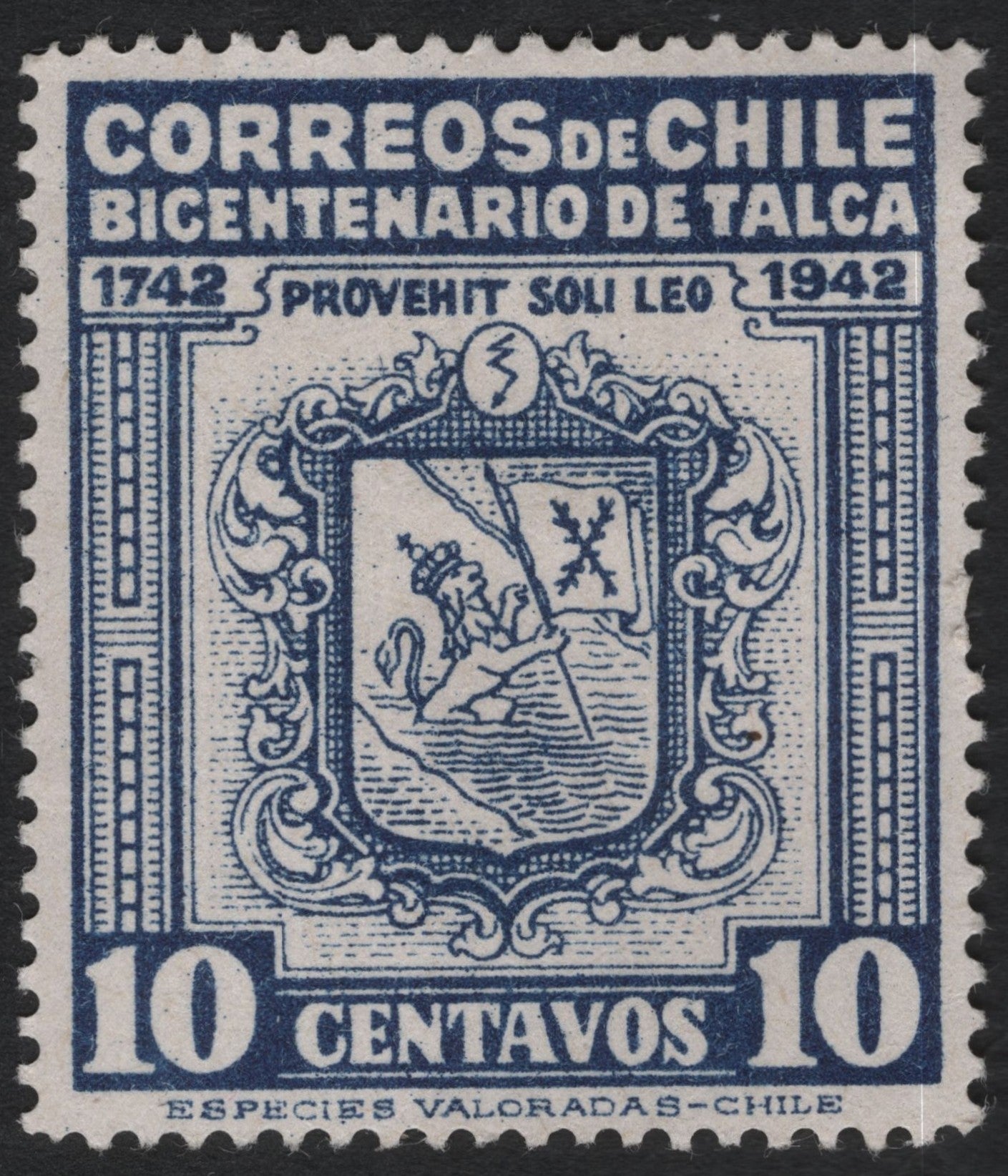 SCG9830 - Chile 1942 – Bicentenario de Talca – 10 Centavos