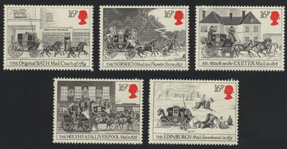 SCG8119 - Great Britain 1984 – Bicentenary of the Mail Coach Service (16p Set)