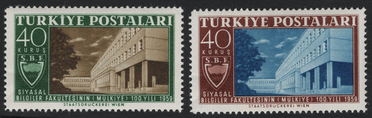 SCG8122 - Turkey 1959 – 100th Anniversary of the Faculty of Political Sciences, Ankara