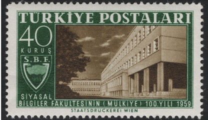 SCG8122 - Turkey 1959 – 100th Anniversary of the Faculty of Political Sciences, Ankara